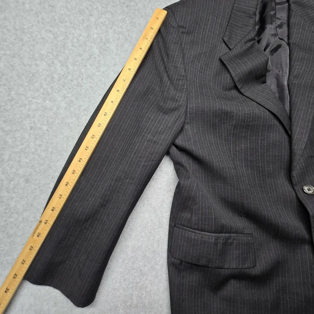 Chaps Ralph Lauren Blazer‎ Mens Large Gray Pinstripe 2 Button Sport Coat